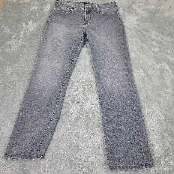 NYDJ Skinny Denim Jeans Size 6P Gray Stretch Leggings Lift‎ Tuck Technology - Picture 1 of 14